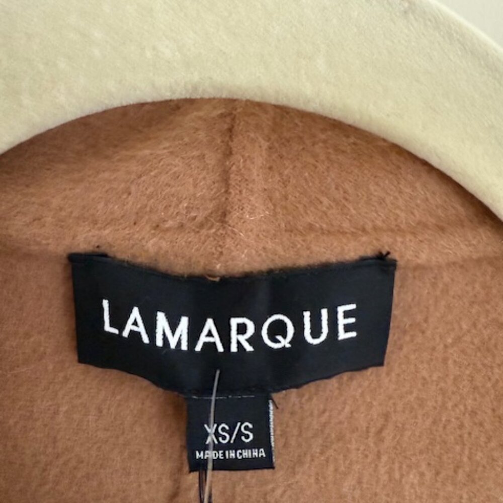 LAMARQUE Mekia Belted Double-Face Wool Oversized Wrap Coat - Picture 7 of 16